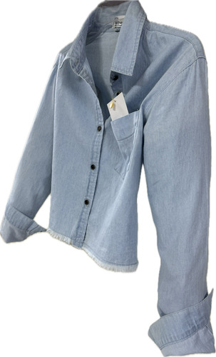 Camisa De Mezclilla Juvenil Manga Larga