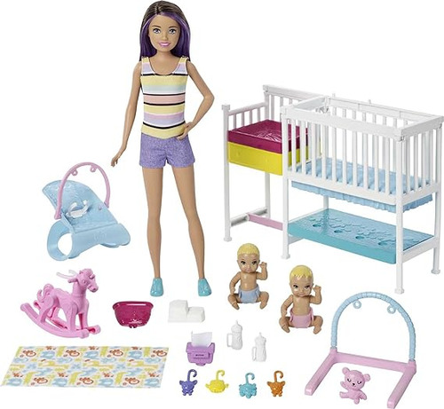 Muñeca Barbie Babysitter Skipper Con Cuna