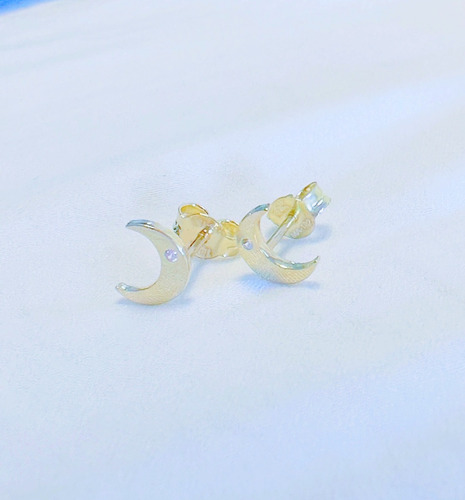 Aretes D Oro 10k Lunitas 1zc 1.2 Cm Dflr Luna Lunas - Hestia