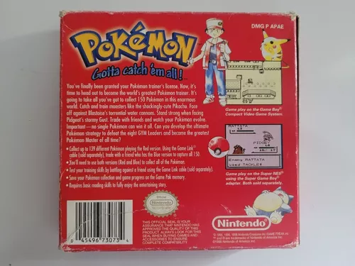 Pokémon Red Version Cartucho Fita Game Boy Gbc Gba Nintendo, Jogo de  Computador Nintendo Nunca Usado 56831465