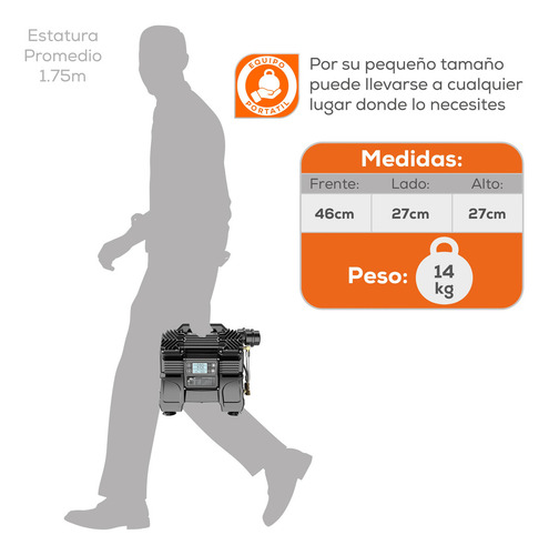 Compresor De Aire Inverter Libre De Aceite 2hp 220v 130psi