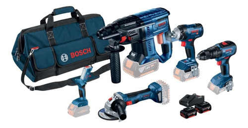 Kit Combo 5 Multiherramientas 18v Bosch +2 Baterías+cargador