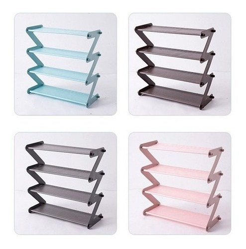 Imagen 2 de 10 de Estante Zapatera 4 Niveles Rack Championes Zapatos Zig Zag