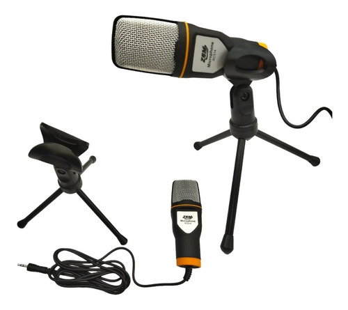 Microfone Condensador Profissional Live Gamer Youtubers Cor Preto