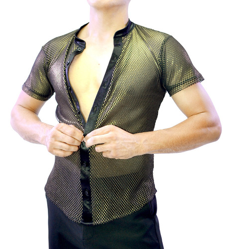 Camisa De Red Baile Latino Antro Rumba Salsa Joroi
