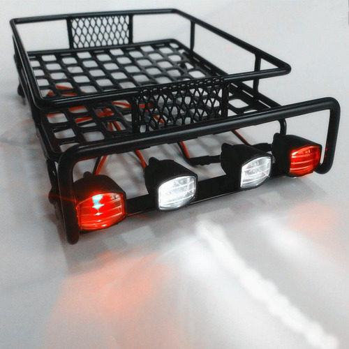 Rack De Bagagem Preto, Bagageiro, Luz Led Para 1/8 Cc01 Ma