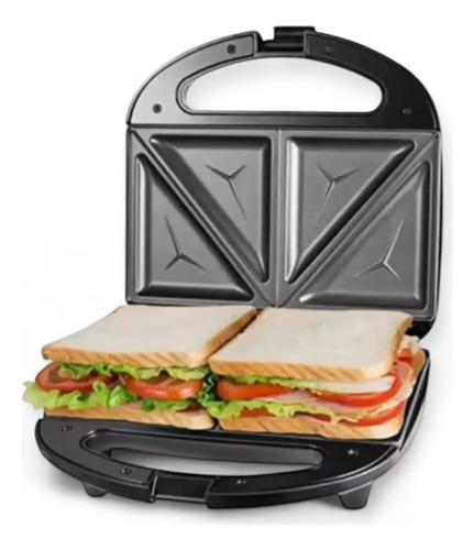 Sandwichera 3 En 1 Electrica Wafflera Tostadora 750w Hytoshy Aluminio/negro