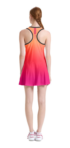 Imagem 6 de 6 de Vestido Beach Tennis C/ Shorts Degrade Laranja Beachwear
