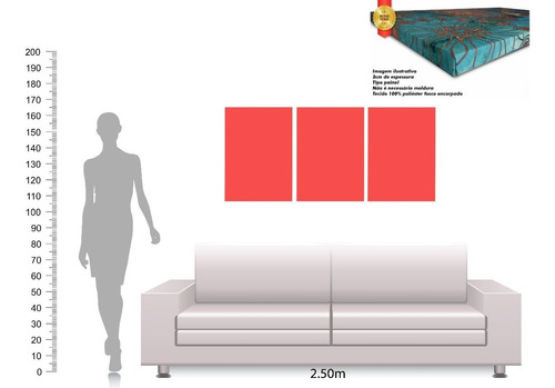 Imagem 5 de 5 de Kit 3 Quadros Folhagem Verde 60x40 Decoração Sala Quarto R9