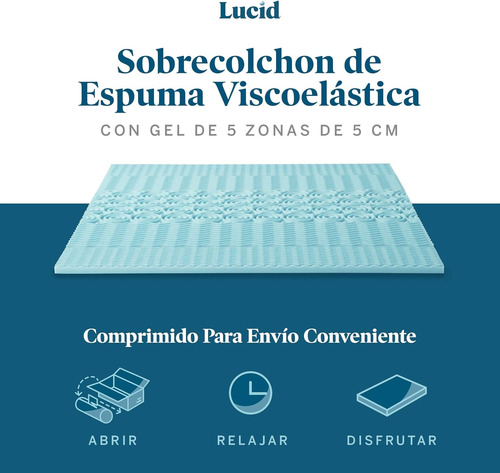 Luucid ® Cobrecolchón De Memory Foam 5cm Cama King Size