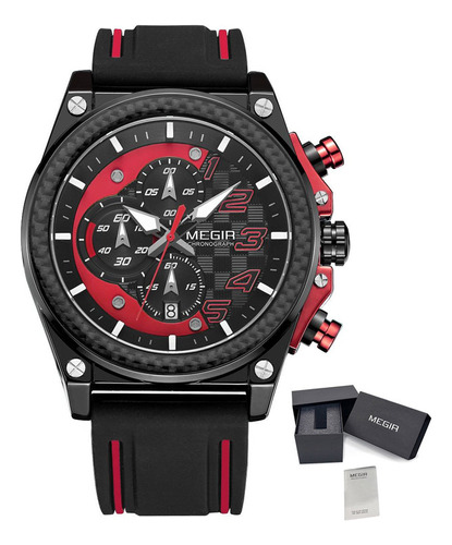 Reloj De Pulsera Militar De Silicona Chronograph Sport Watch