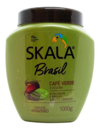 Skala Café Verde Máscara Vegana Hidratante Rulos Ondas X 1kg