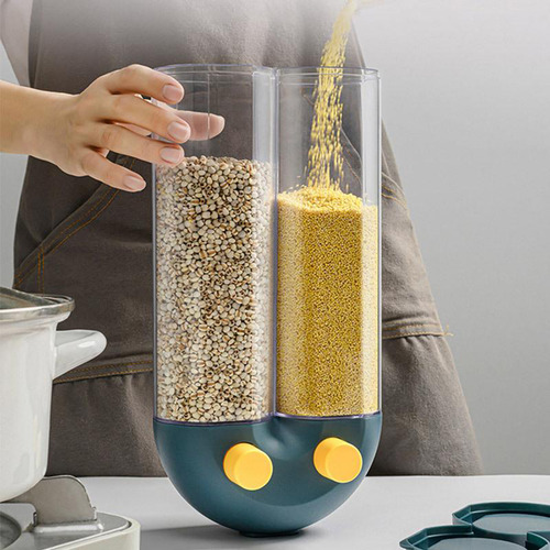 Dispensador De Alimentos Secos Soporte De Doble Pared Azul