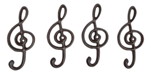 4 Piezas De Gancho De Hierro Musical Nota De Forma De Forma