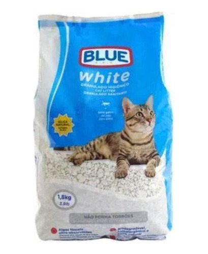 Areia Para Gatos White 1,8kg Blue - Pp017