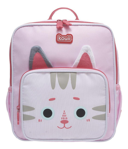 Mochila Costas Escolar Kouii Filhotiis Gata - Pacific Cor Rosa Desenho do tecido Gatinha