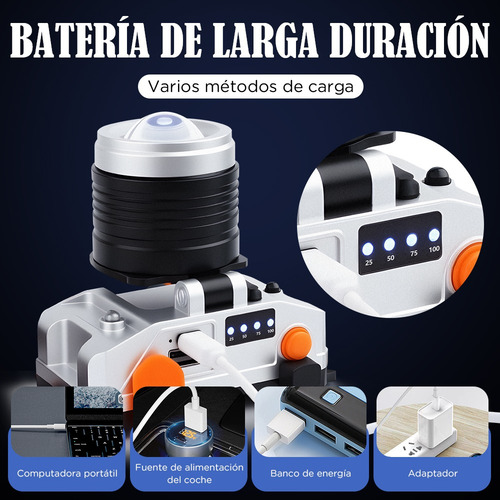 Lámpara Cabeza Led Linterna Minera Recargable Usb Con Sensor