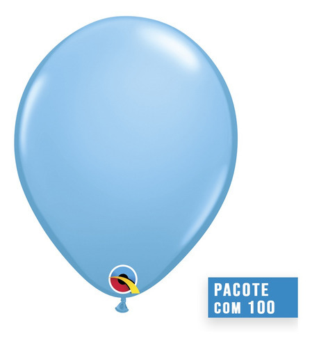 Balão De Látex Azul Claro 5 Polegadas - Pc 100un - Qualatex