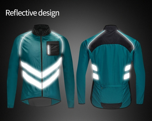 Imagen 5 de 7 de Casaca Cortaviento Reflectiva Para Bicicleta Y Moto