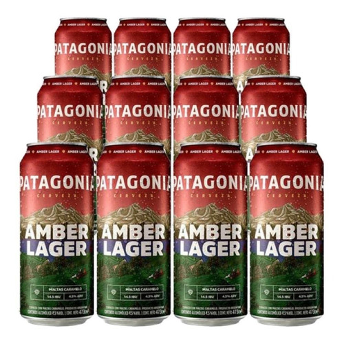Cerveza Patagonia Amber Lata Lager 410 Ml Pack X12
