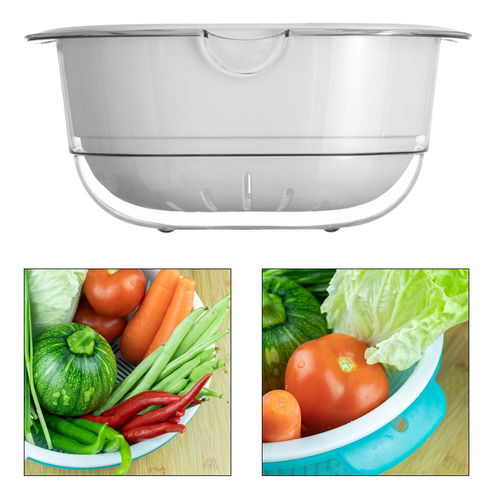 Cesto De Lavagem De Vegetais Para Frutas, Saladas E Branco
