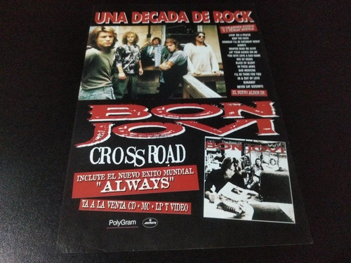 (bj023) Publicidad Bon Jovi Cross Road España * 1994