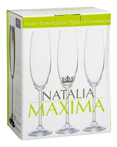 Copas De Cristal Bohemia Natalia Maxima Champagne 230 Ml X6