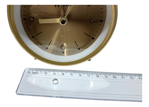 Relogio Despertador Mesa Dourado Herweg 2720 Alarmecampainha