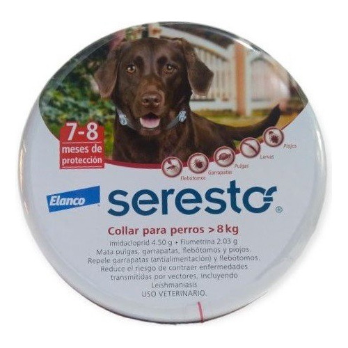 Seresto Collar Perro Mas De 8 Kg Antigarrapatas Pulgas Piojo