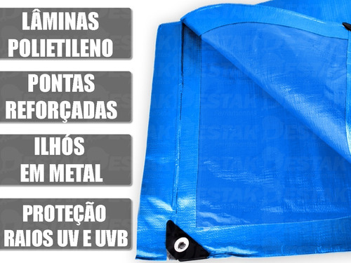 Imagem 3 de 8 de Lona Azul Carreteiro Caminhão Piscina Impermeável 75g 5x4