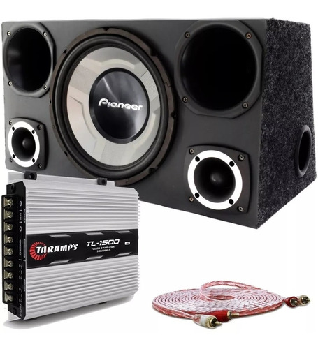 Caixa Trio Pioneer Completa Sub 12 + Módulo Taramps Tl1500w