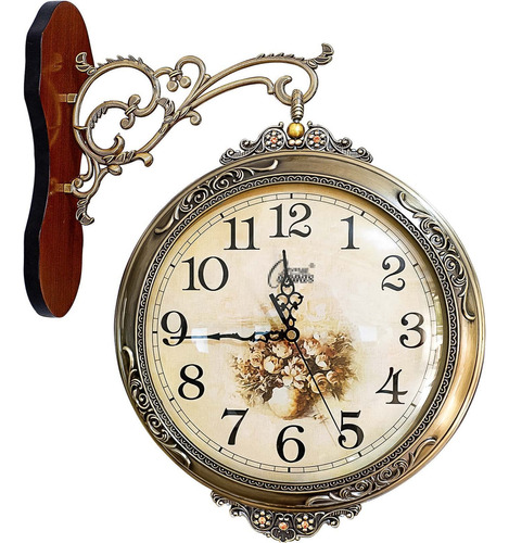Swsce Reloj De Pared Grande De Doble Cara, Reloj De Metal