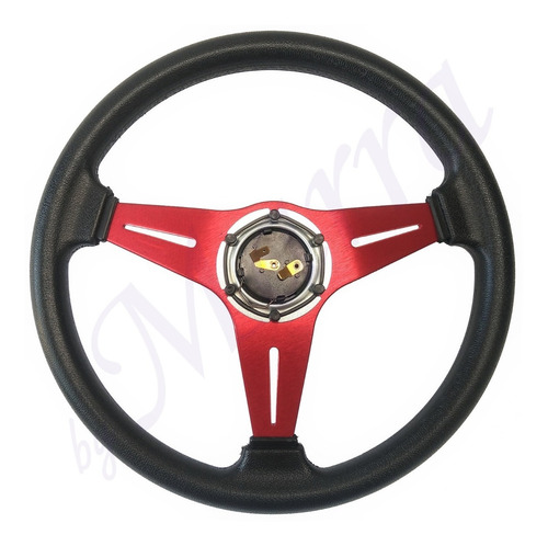 Imagem 5 de 9 de Volante Esportivo Momo - 35cm - Alumínio E Pu - Vermelho
