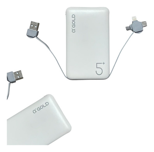 Carregador 3 Em 1 Portátil 5000mah Com Alta Eficiência
