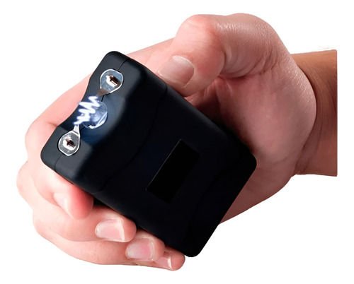 Chicharra Eléctrica Recargable Con Linterna Defensa Personal Negro
