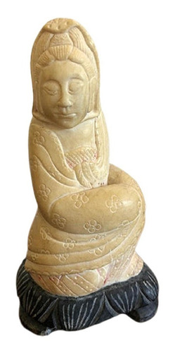 Antigua Figura Deidad - Diosa Oriental En Piedra