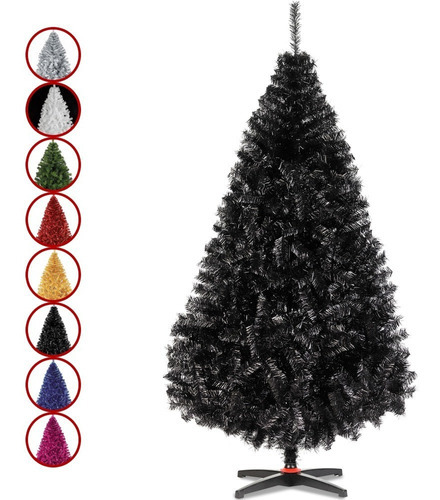 Arbol Pino Colores Navidad Artificial Naviplastic 220cm Color Negro