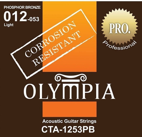 Set Cuerdas Para Guitarra Acustica Olympia Cta1253pb 012-053