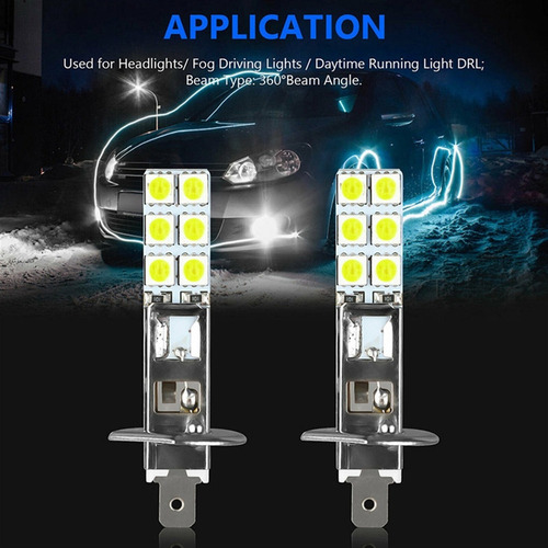 Para 2 Unids H1 Led 12v 6000k Blanco 55w Led Lámpara De /