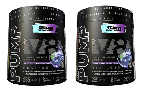 Pre Entreno Pump V8 Next Gen Star Nutrition 285 Gr X 2 Un