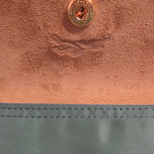 Bolsa Longchamp Le Pliage Verde Eucalipto Grande Verde Lisa Ouro Marrom