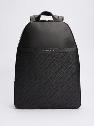 Mochila Negra Tommy Hilfiger Con Monogramas Th De Hombre