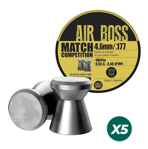 Imagen 1 de 5 de Balines Air Boss Match Competition 4,5 X 500unid X 5 Unid