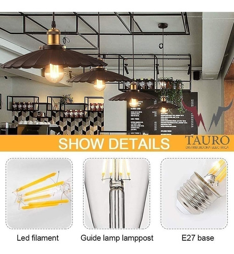 Foco Vintage Led Edison Bulbo 4w Luz Cálida 10 Pza Oferta