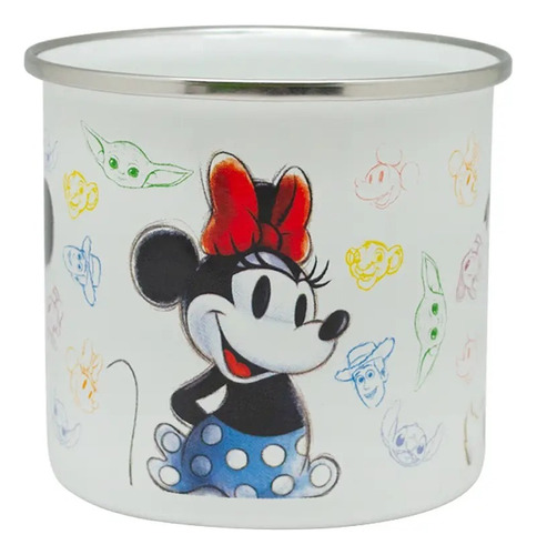 Tazon Taza Metalico Vintage Sketch Disney 100 Años