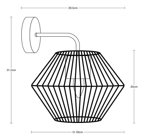 Lámpara De Pared Negro Exterior 10w E27 1 Luz