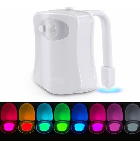 Luz Led Inodoro Para Baño Con Sensor Movimiento En 8 Colores
