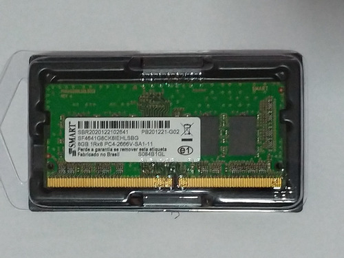 Imagem 1 de 3 de Memória Ram Color Verde 8gb 1x8gb Smart Sf4641g8ck8iehlsbg