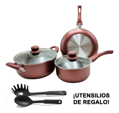 Ollas Sarten Fary Home Juego De Ollas Set De 7 Antiadherente Bateria De Cocina #shoppy