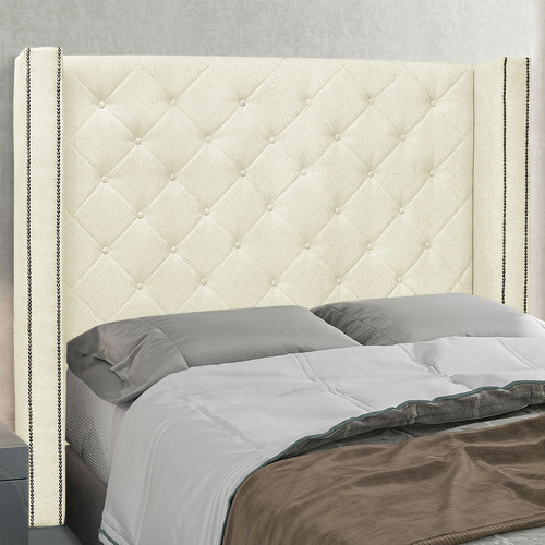 Cabeceira Para Cama Box Casal 140 Vicenza Linho - Pallazio Cor Pérola